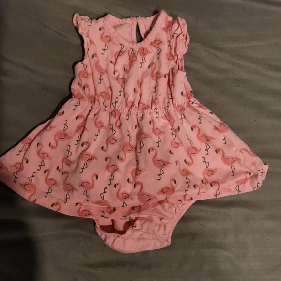 💗💗5/30 Deal💗💗Carter's Pink flamingo dress 3 months - Picture 1 of 2